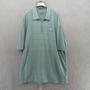 Nike Tiger Woods Collection Shirt Mens XL Green Textured Stripe‎ Zip Up Polo